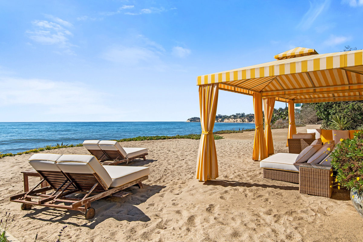 Beachfront Yellow Cabana