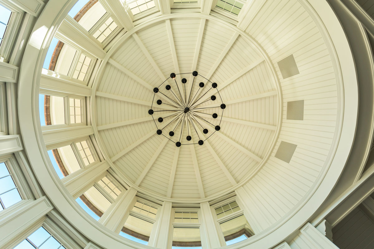 Round White Wood Beamed Dome Ceiling