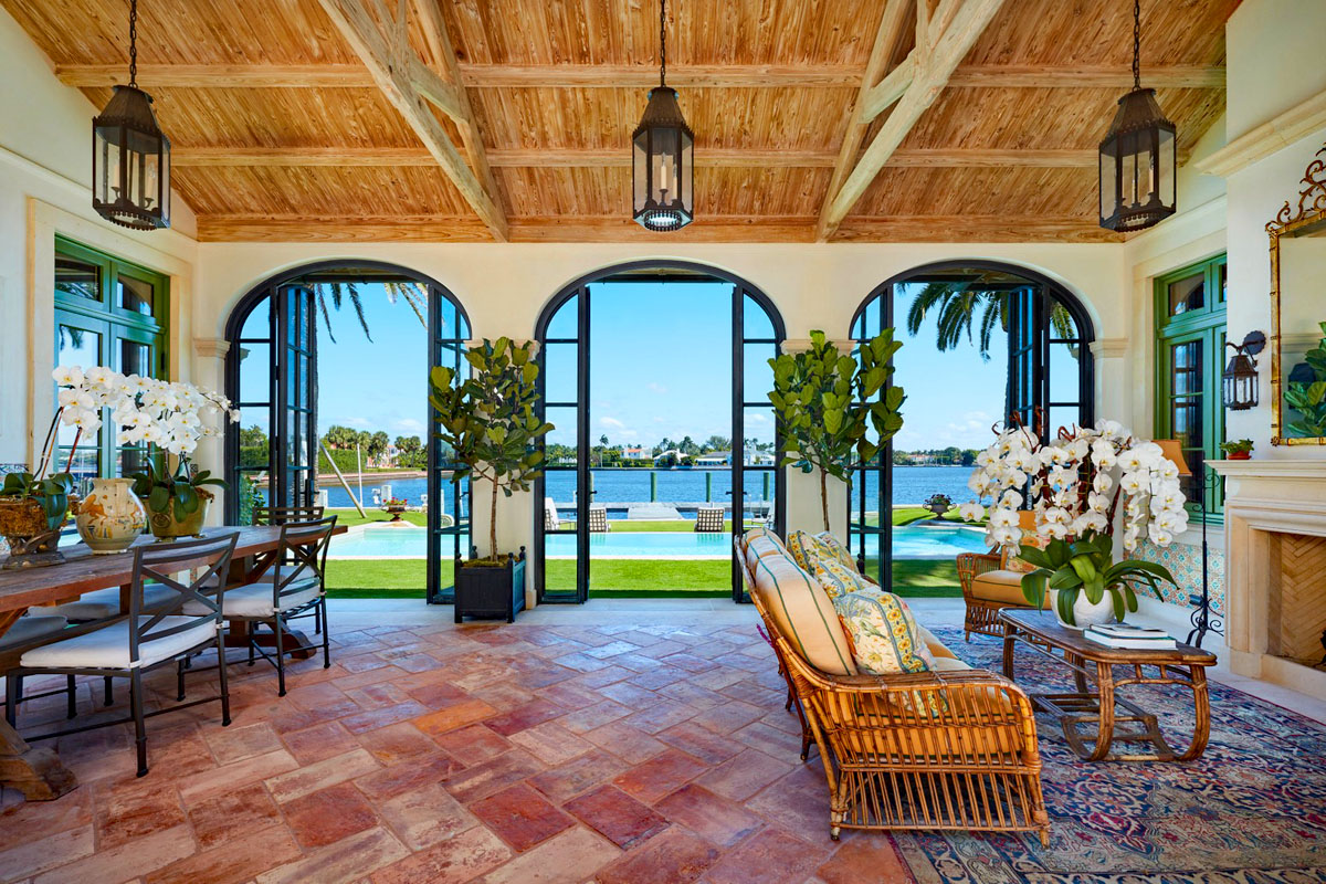 Large Arched Doors with Lake View