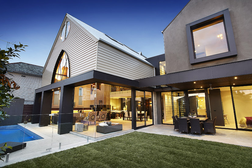 Church Conversion with Modern Backyard Swimming Pool