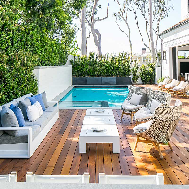 Outdoor Terrace with Swimming Pool and Wooden Deck