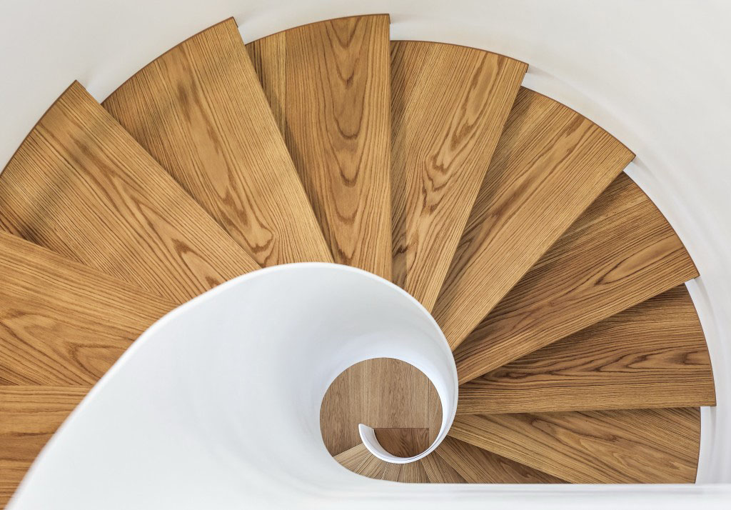 Modern Wood Spiral Staircase