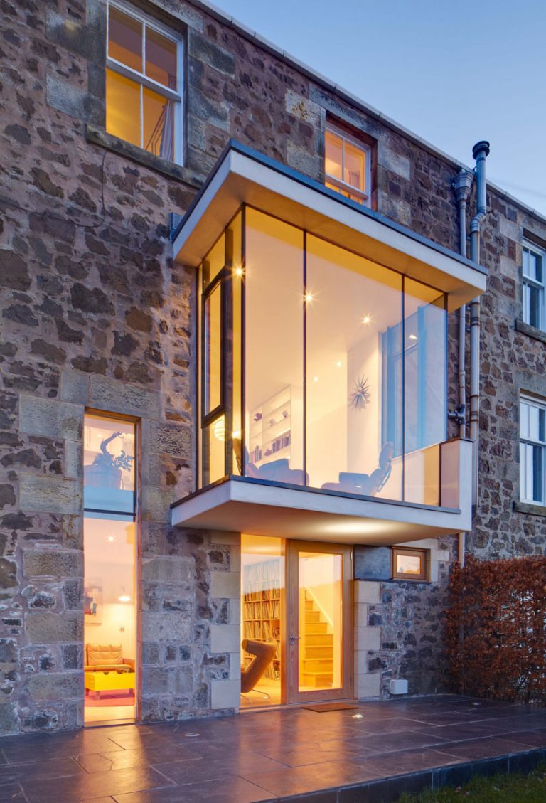 Modern Bay Window Extension Old Stone House Scotland3 Idesignarch