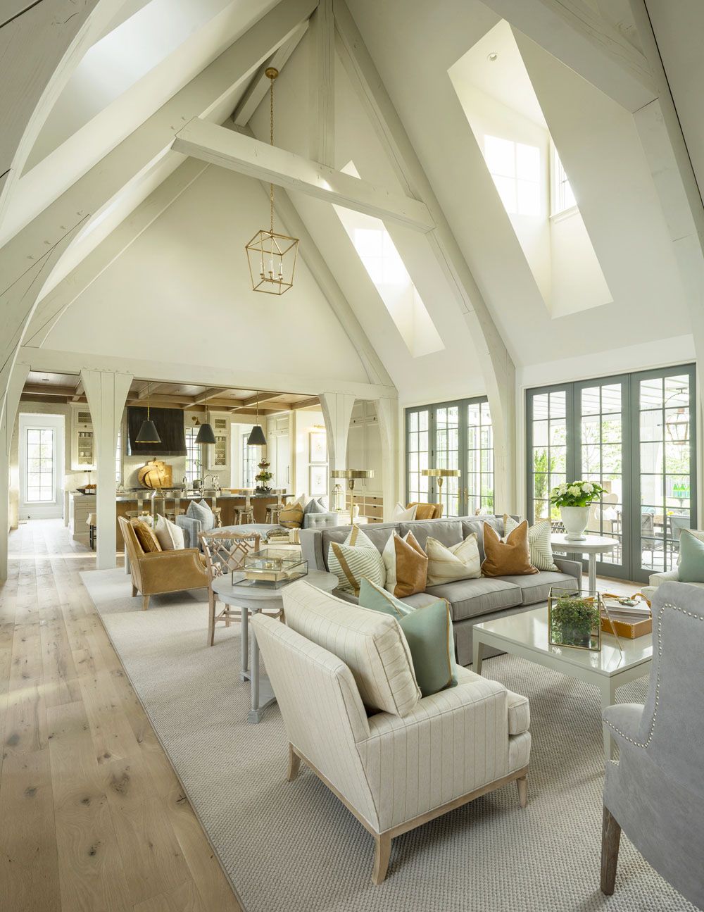 Dramatic Living Room Cathedral Ceiling with Gothic Vibe