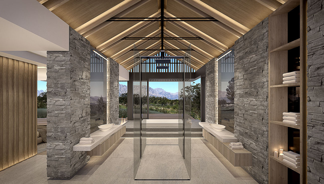 Contemporary Ranch-Style House with Strong Timber and Stone Features