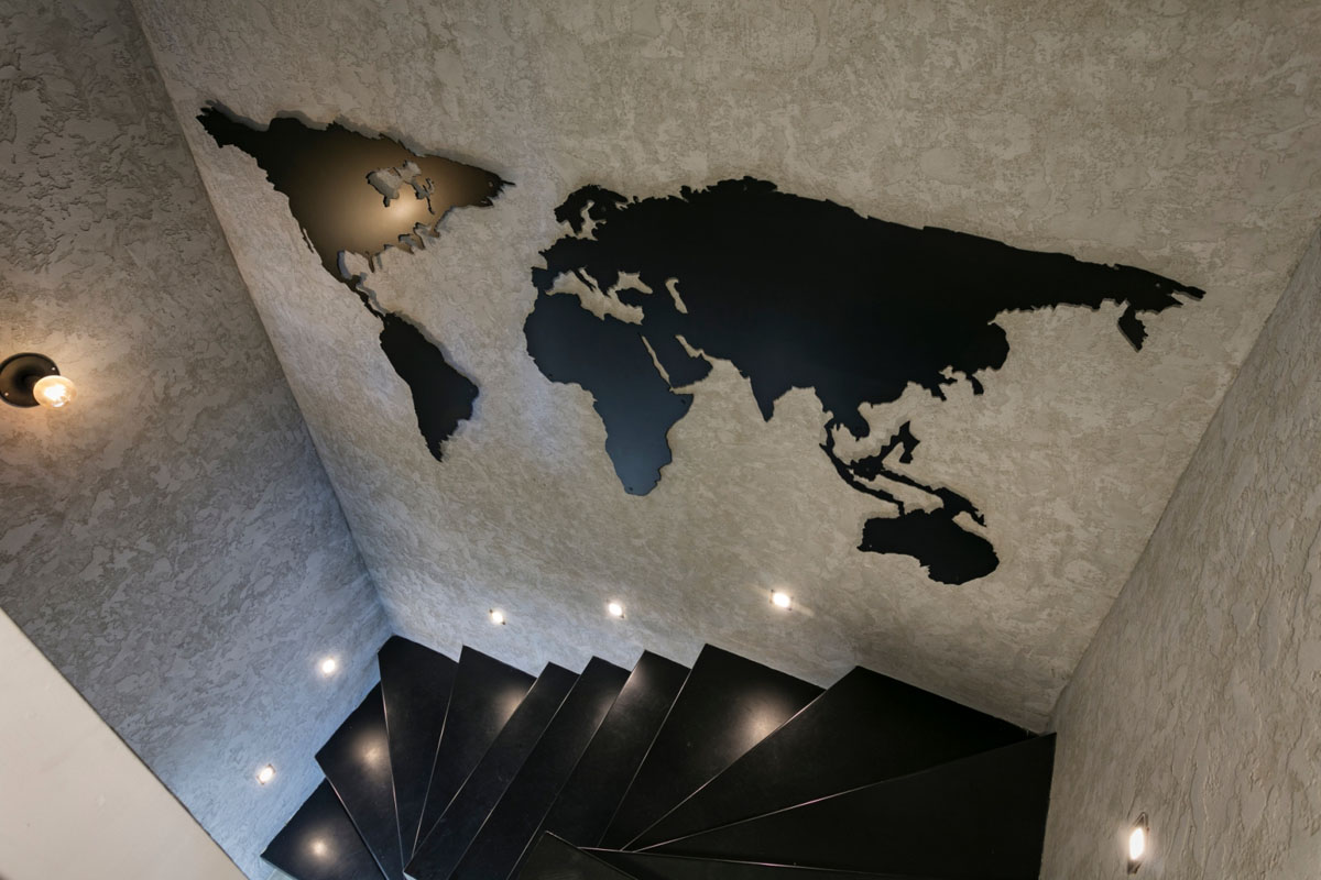 Decorative World Map on Wall