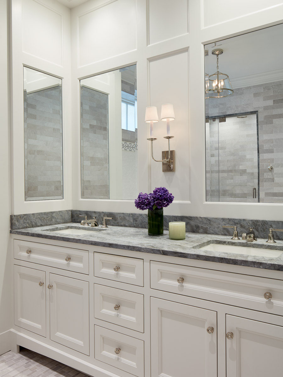 Bathroom with White Paneled Wall