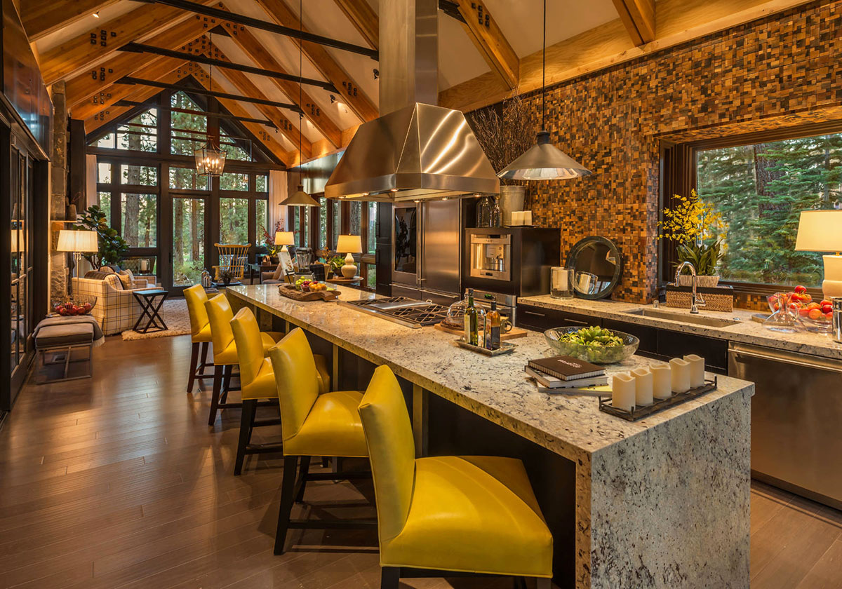 Rustic Modern Country Kitchen with Wood Beams