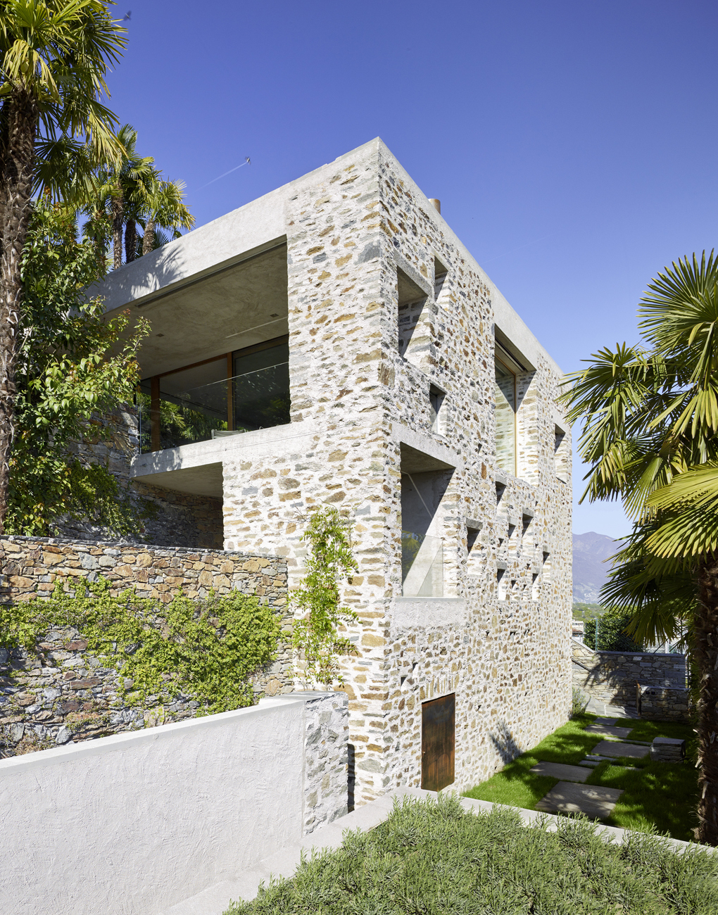 Modern Stone House Ascona Switzerland 5