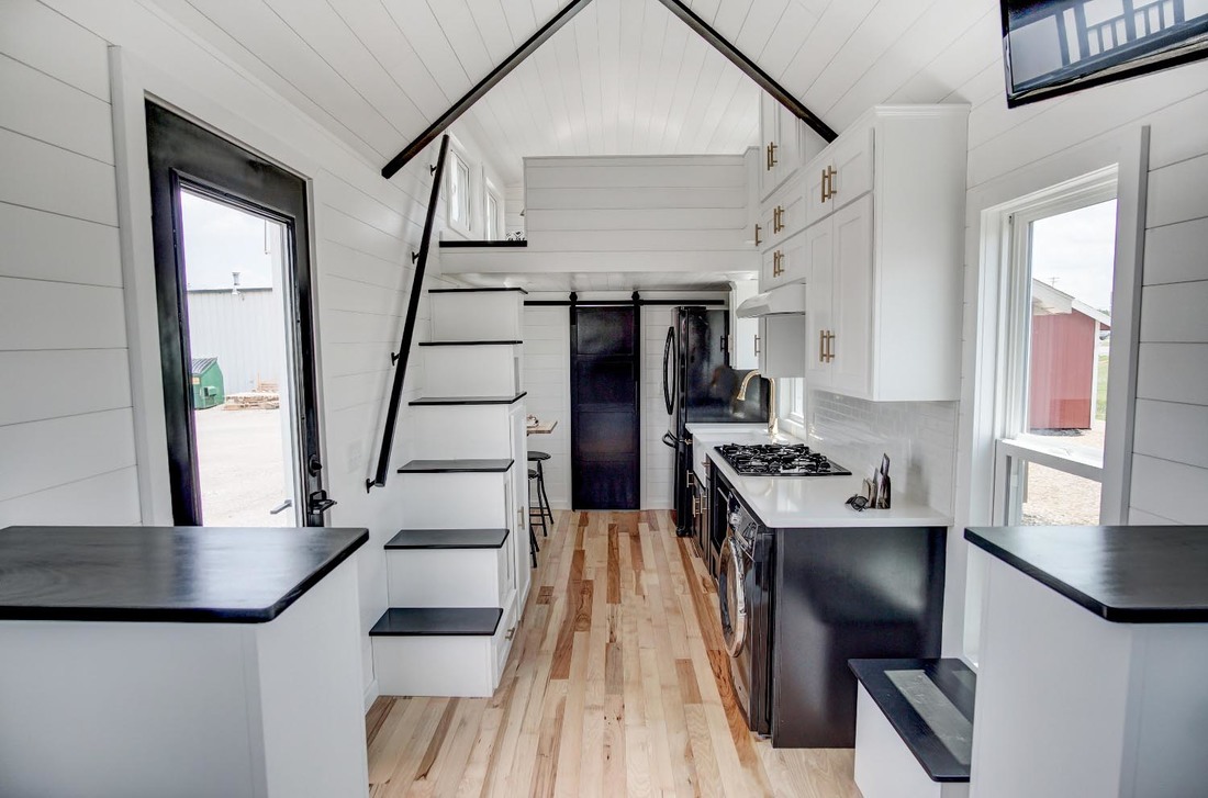 Inside a Luxury Tiny Home with Stairway