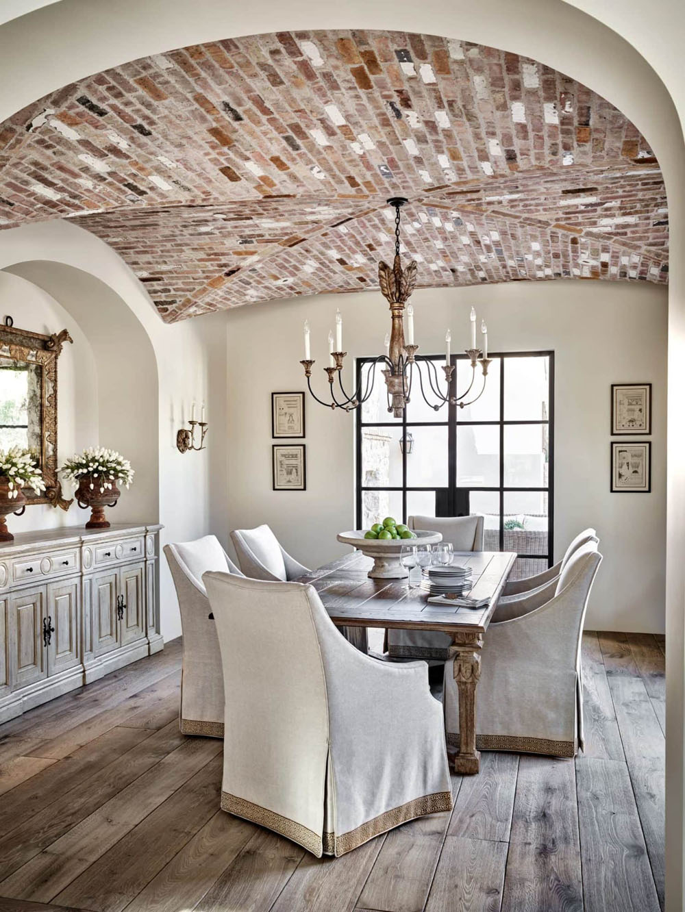 Reclaimed Brick Groin Vault Ceiling