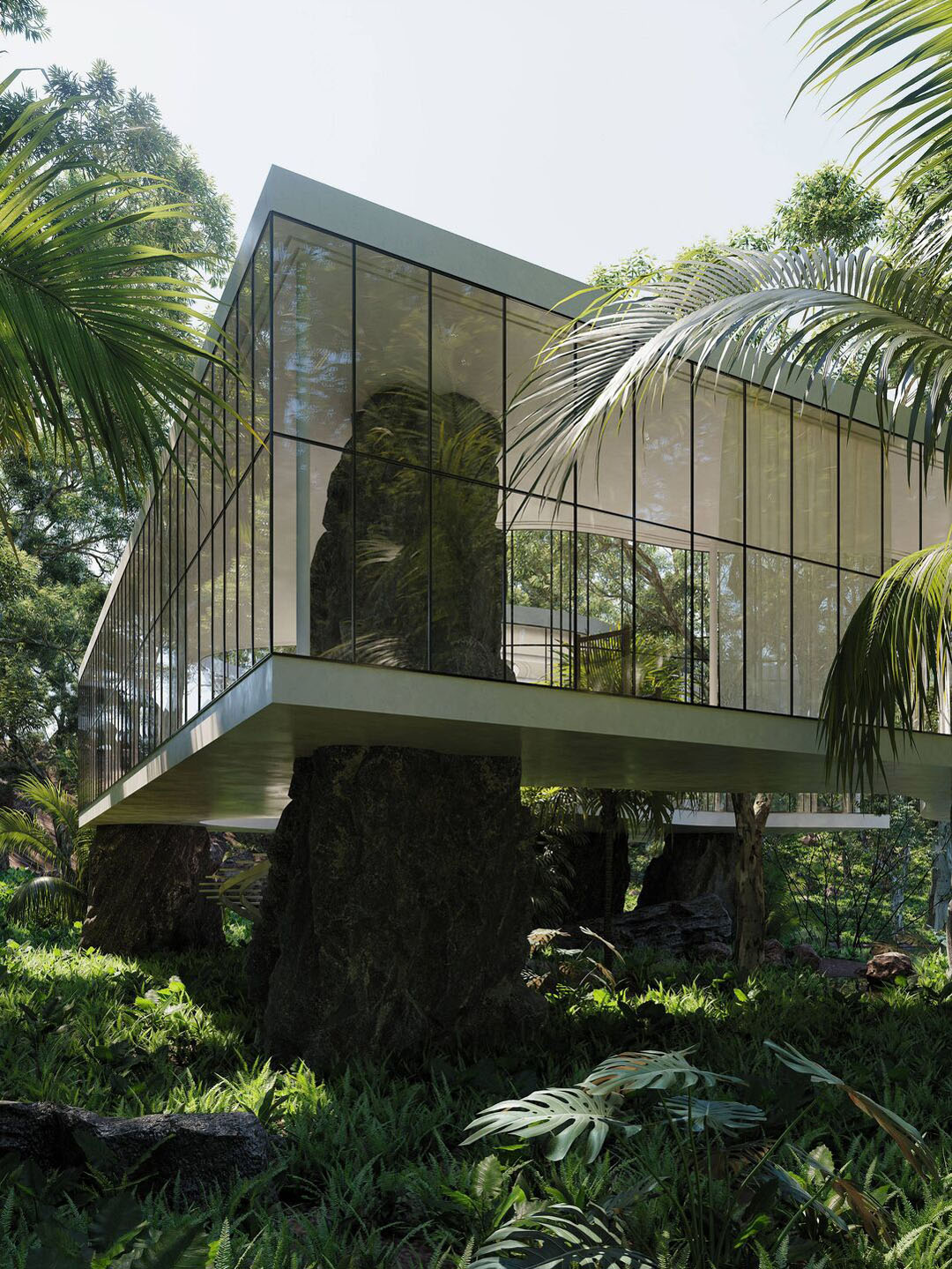 glass forest jungle casa atibaia modernist paulo escape charlotte taylor são modern interior idesignarch biophilic brutalist renders nicholas archello
