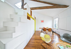Modern Attic Loft Apartment with Wood Beams