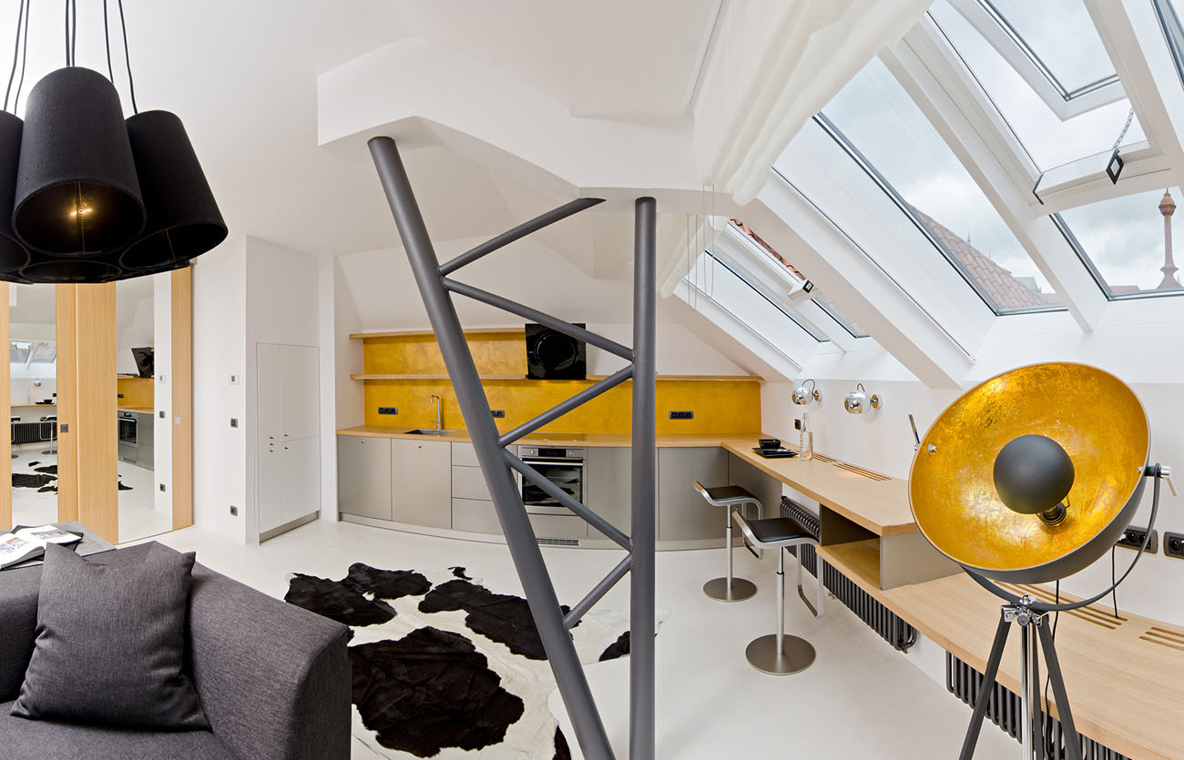 Cool Small Attic Loft Apartment With Minimalist Design