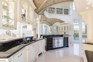 Luxury Gourmet Kitchen with Marble Floor