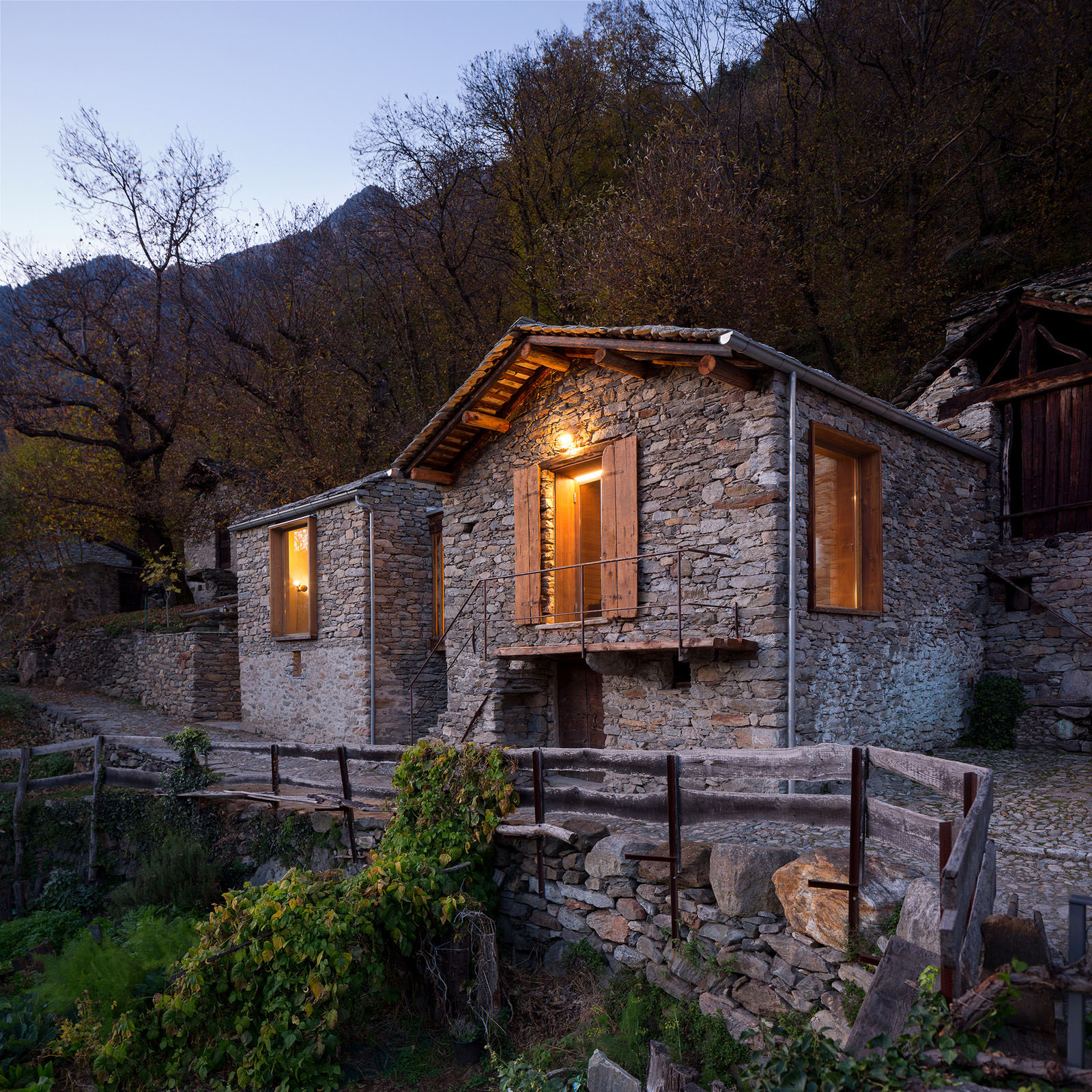 Rustic Stone House with Modern Interior