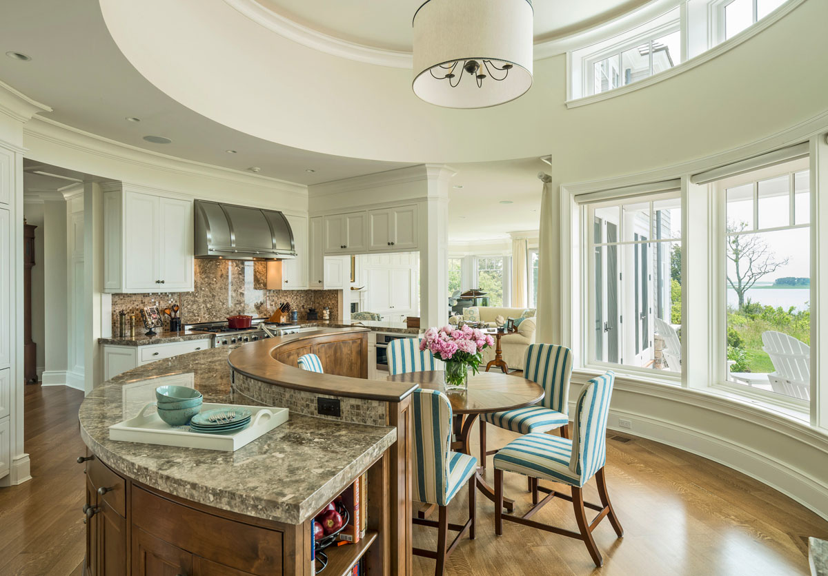 Atrium Kitchen with Semi-Circular Breakfast Seating