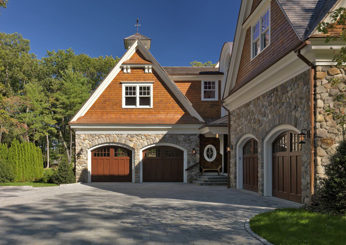 Exterior Red Cedar Shingles and Stones