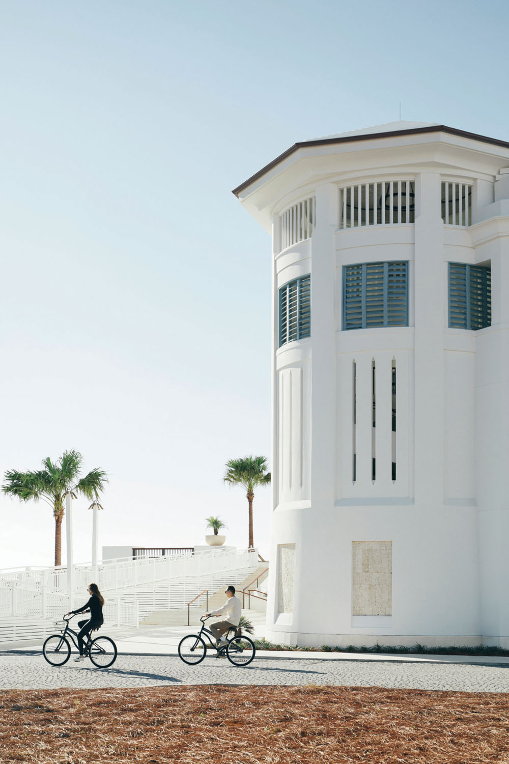 White Bermuda Style Architecture with Turret