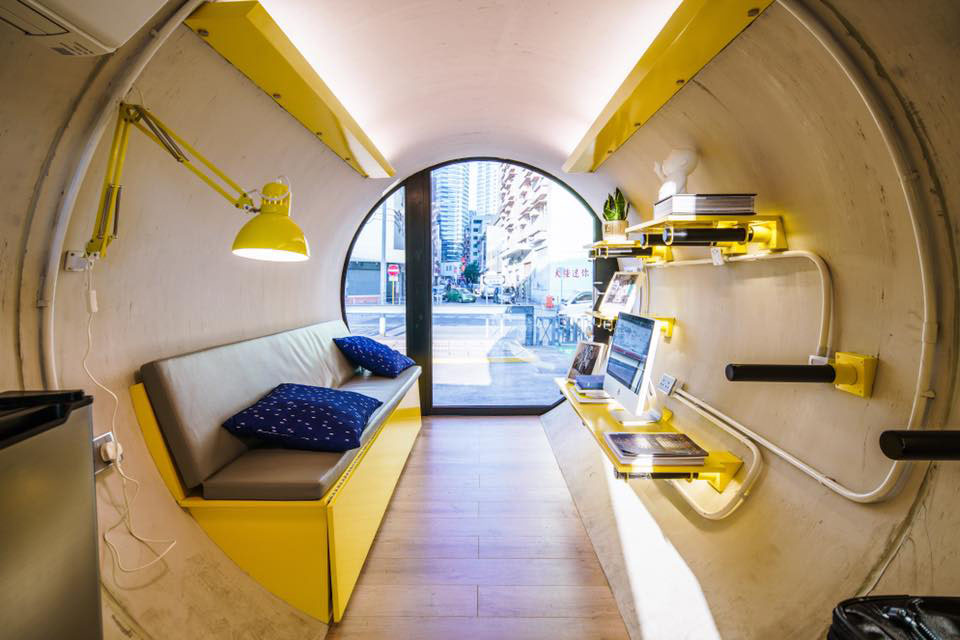 OPod Concrete Pipe Modern Tiny Apartment Hong Kong 7