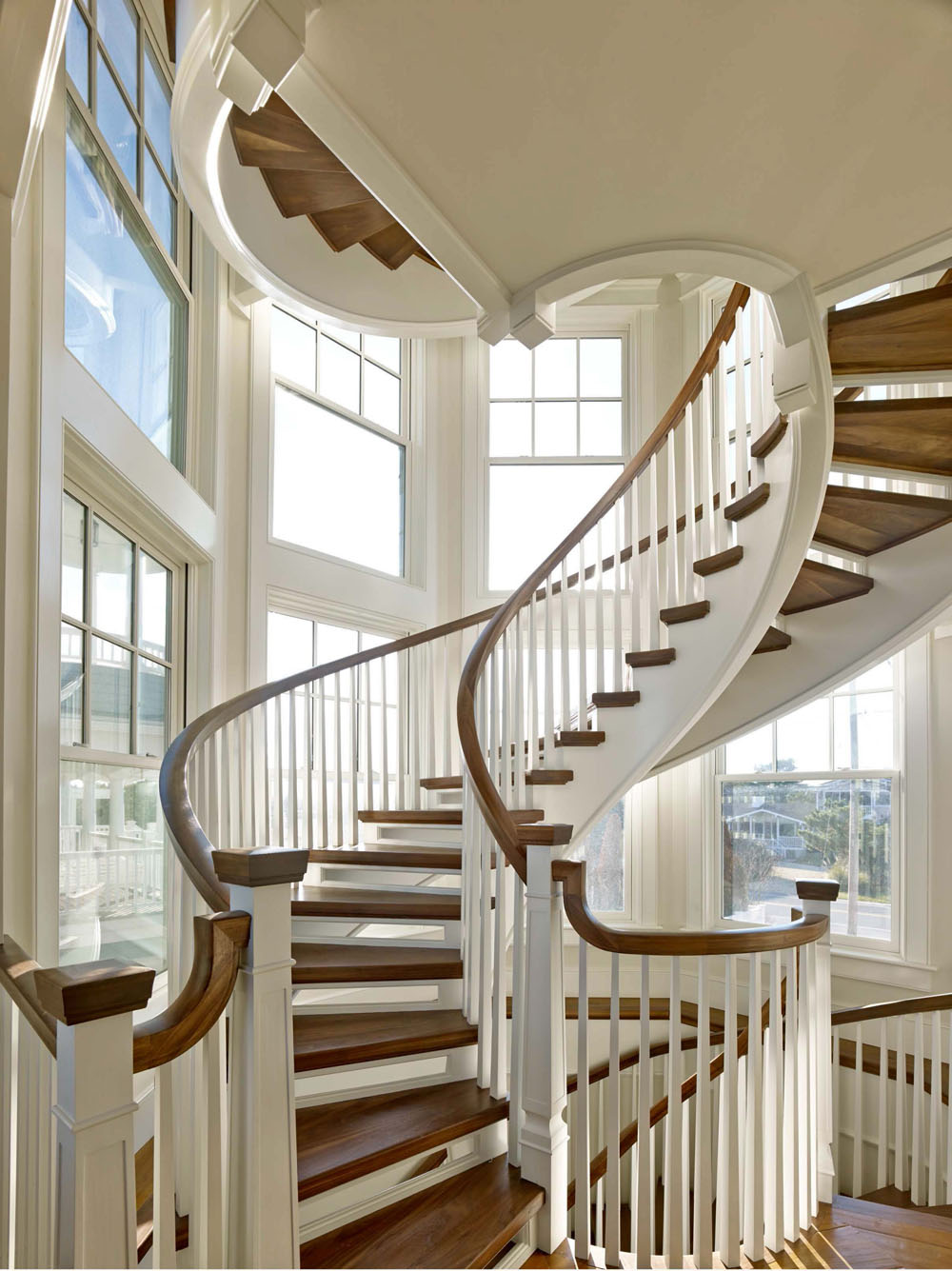 Coastal Style Circular Spiral Staircase