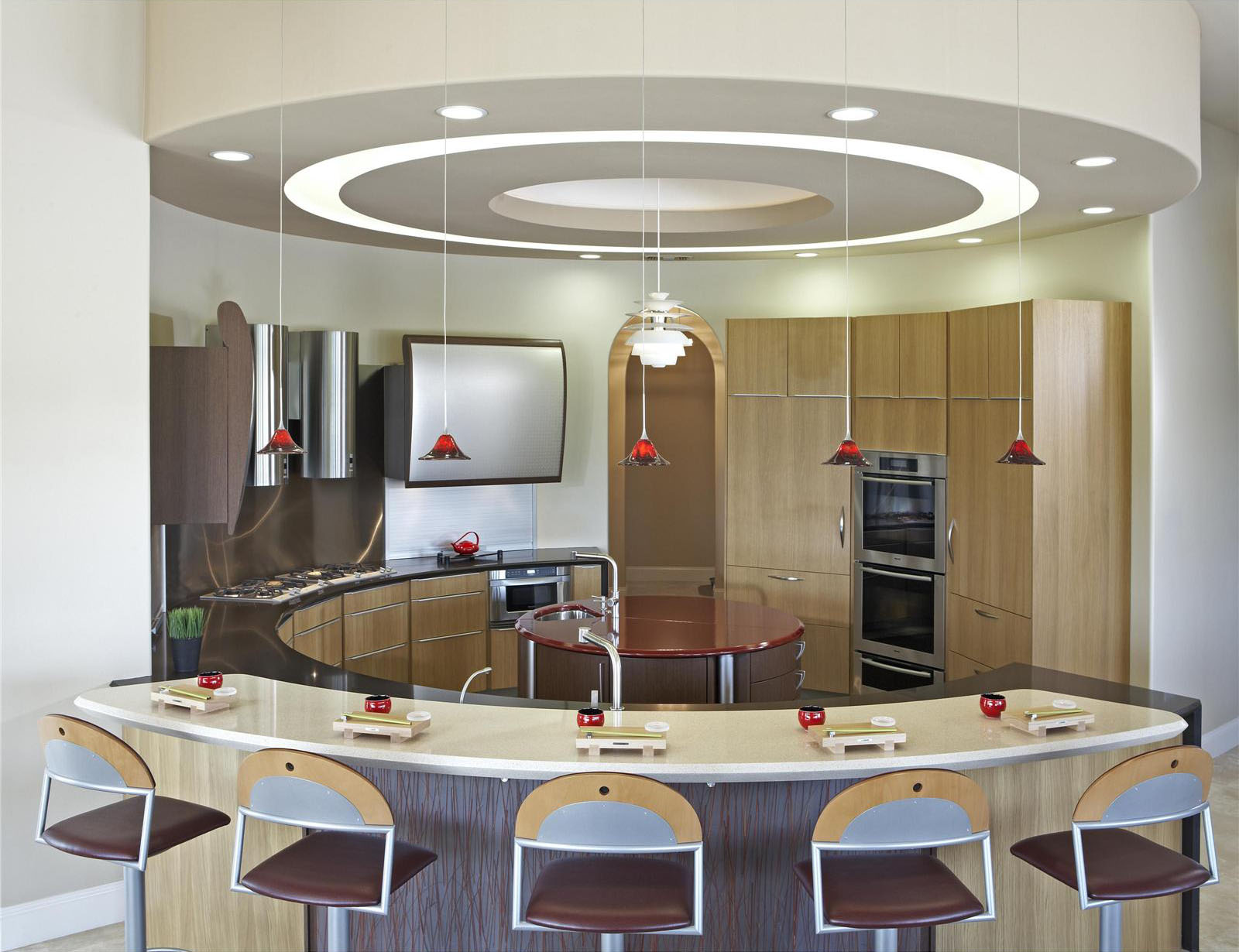 kitchen open contemporary modern bar island interior designs luxury cuisine idesignarch decorating curved amazing homeportfolio ceiling eating fresh round via