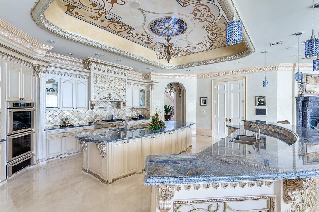 Opulent Kitchen with Marble Countertops