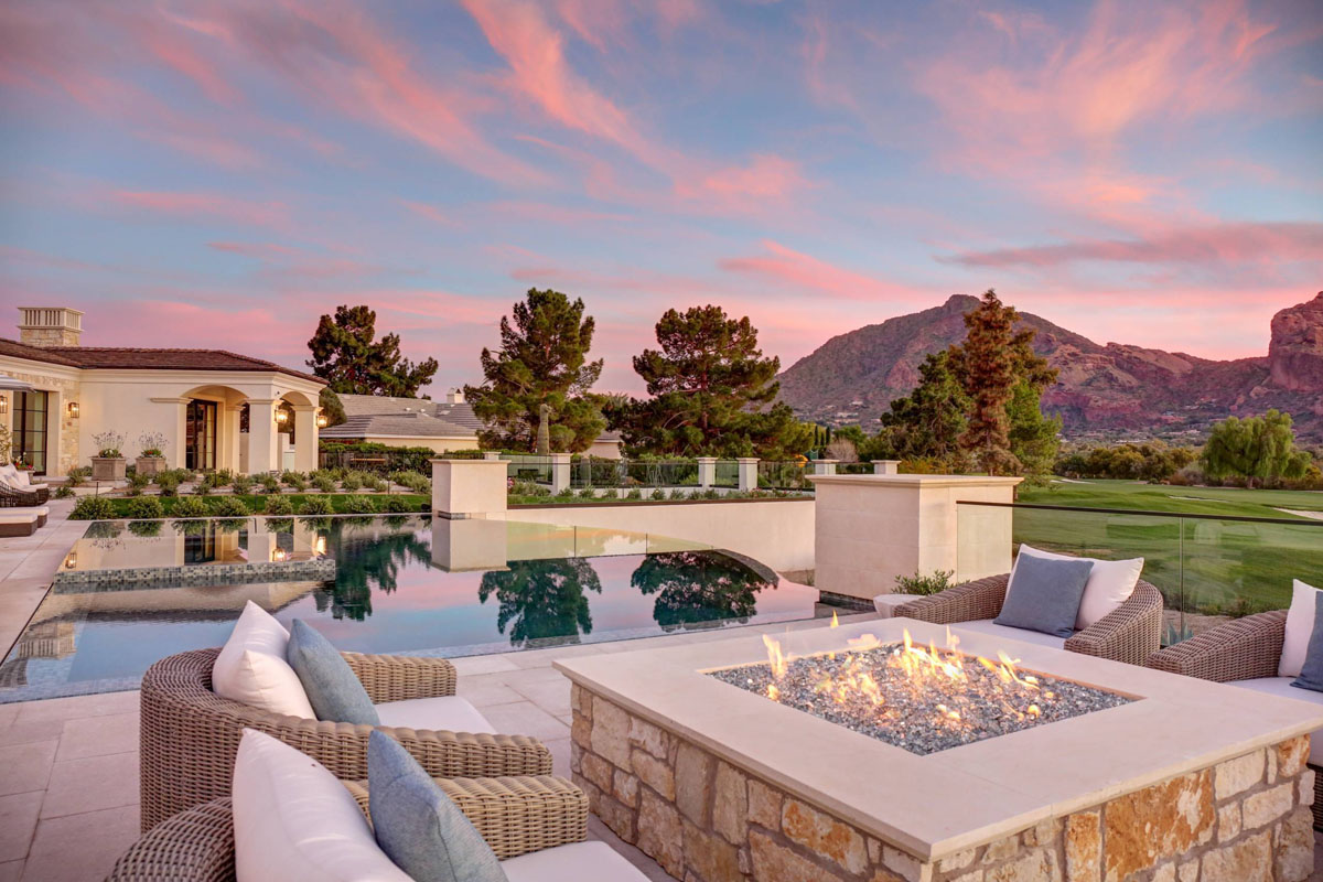 Backyard Firepit with Mountain View