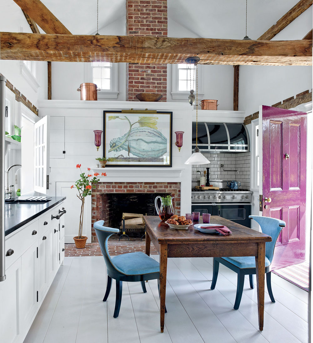 Modern Rustic Country Kitchen with Reclaimed Wood Beams