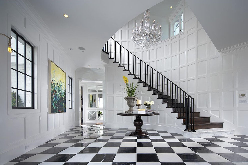dramatic conservatory-inspired foyer