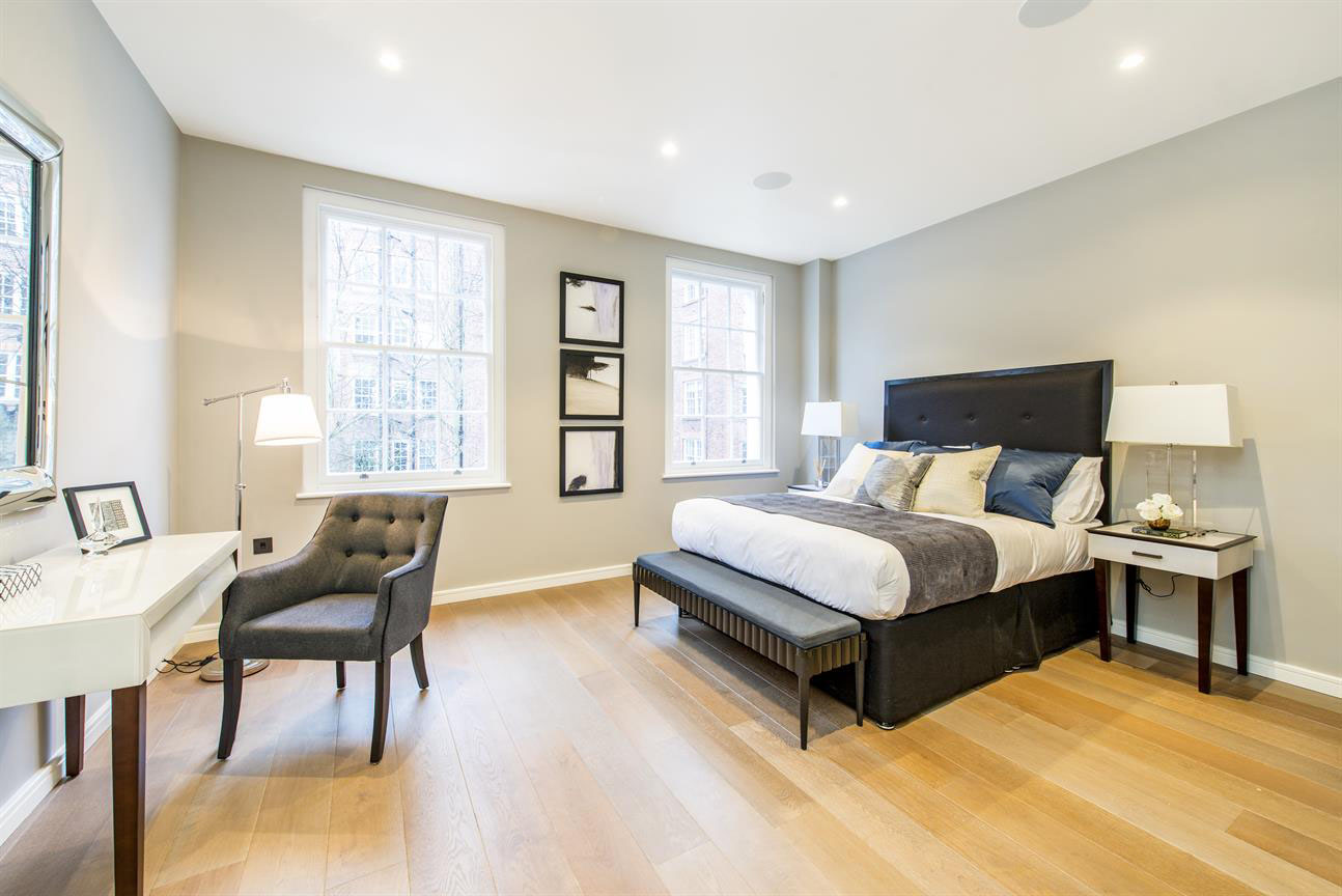 Natural Wood Floor Bedroom