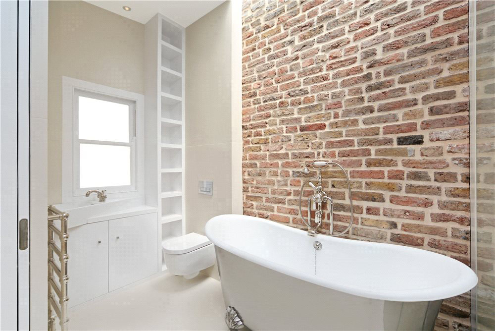 Modern Bathroom with Brick Wall