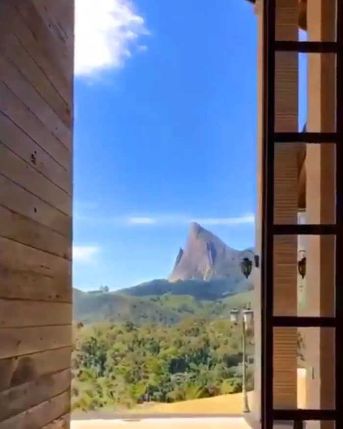 Giant Wooden Door Opens to View of Paradise - Pedra Azul, Espírito Santo, Brazil