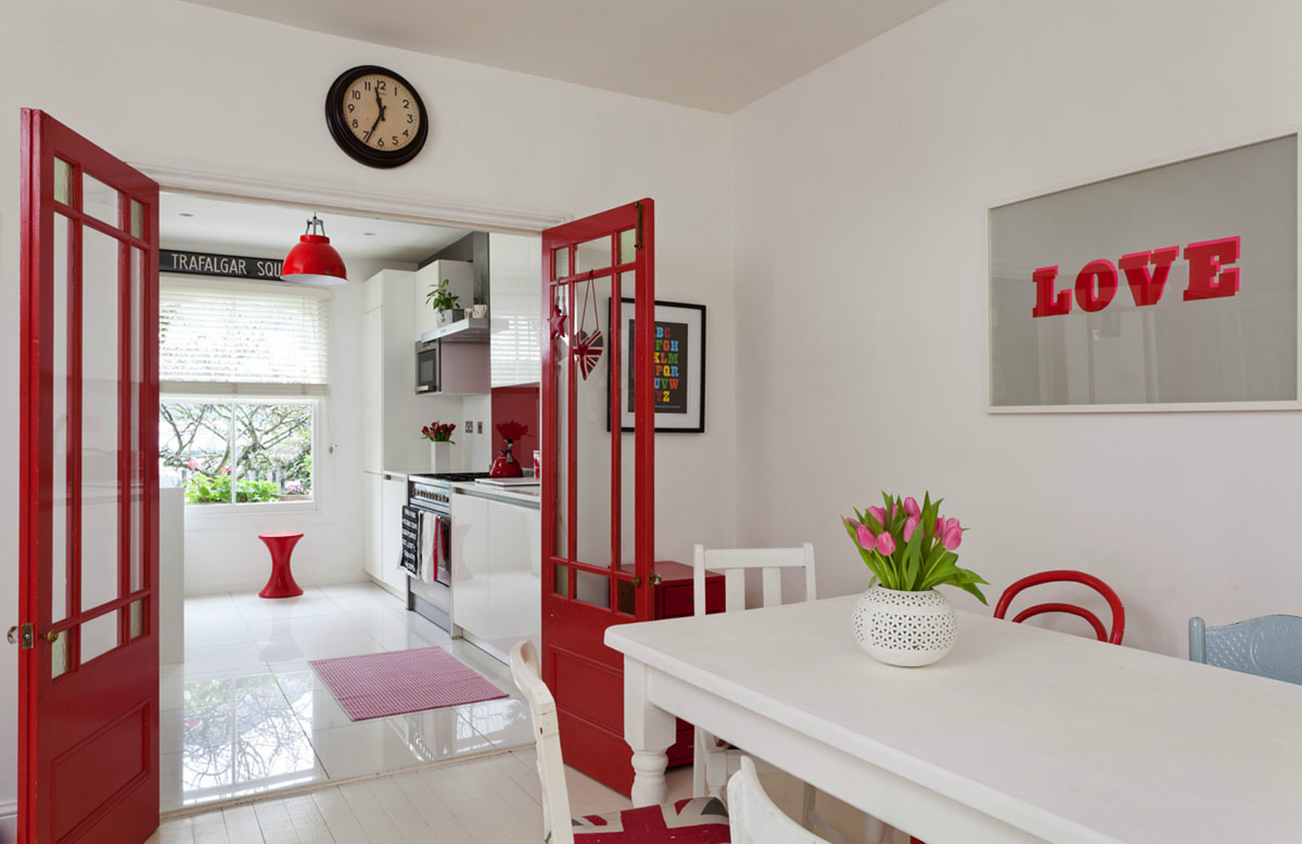 House In Ravenscourt With Red And White Theme Idesignarch