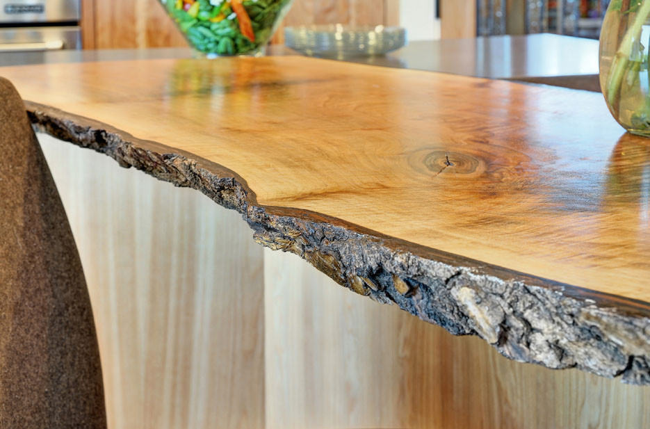 Bark Wood Edge Countertop