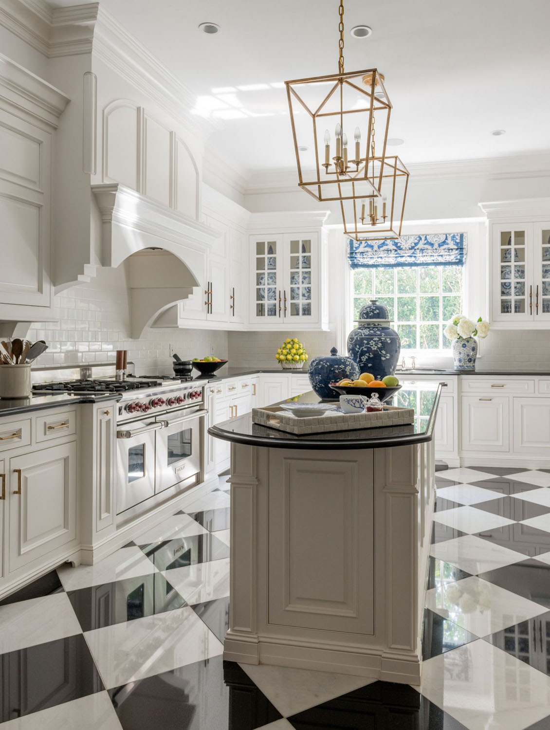 Classic Contemporary Kitchen with Checkered Flooring