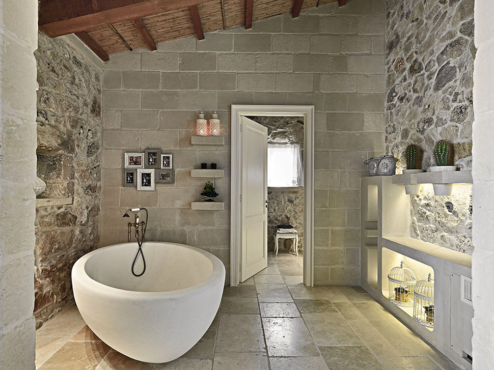 Rustic Stone Bathroom