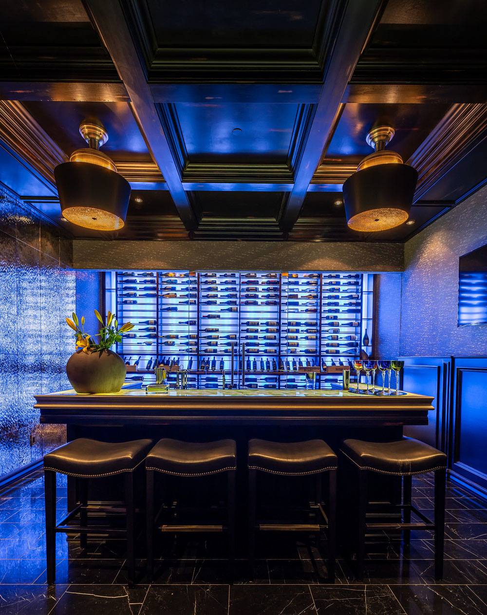 Bar Room with Temperature-Controlled Wine Walls