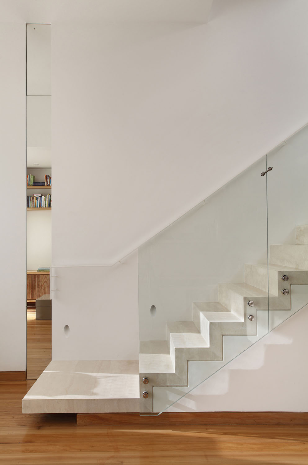 Marble Stairs with Glass Railings