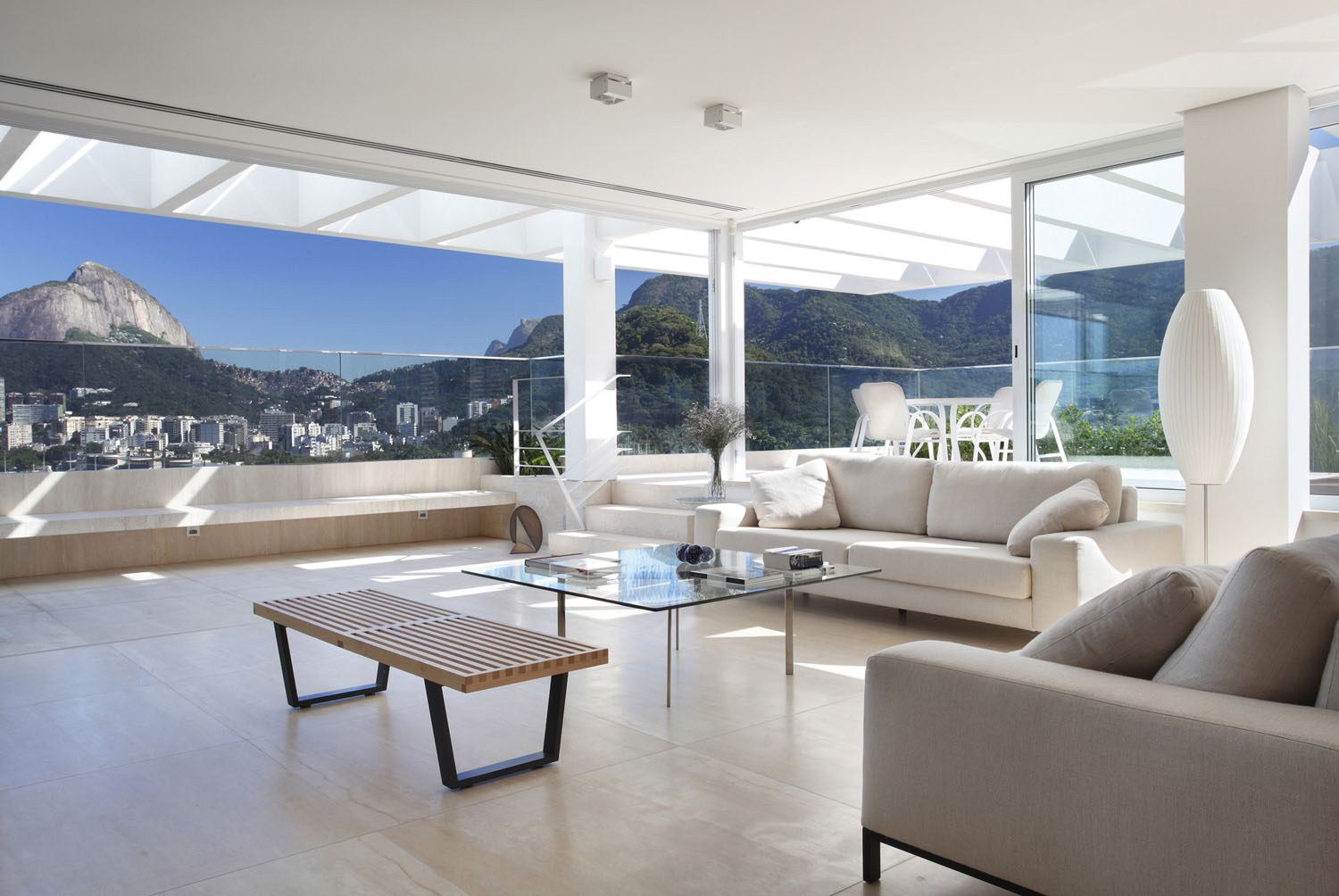 Penthouse Living Room With Open Terrace