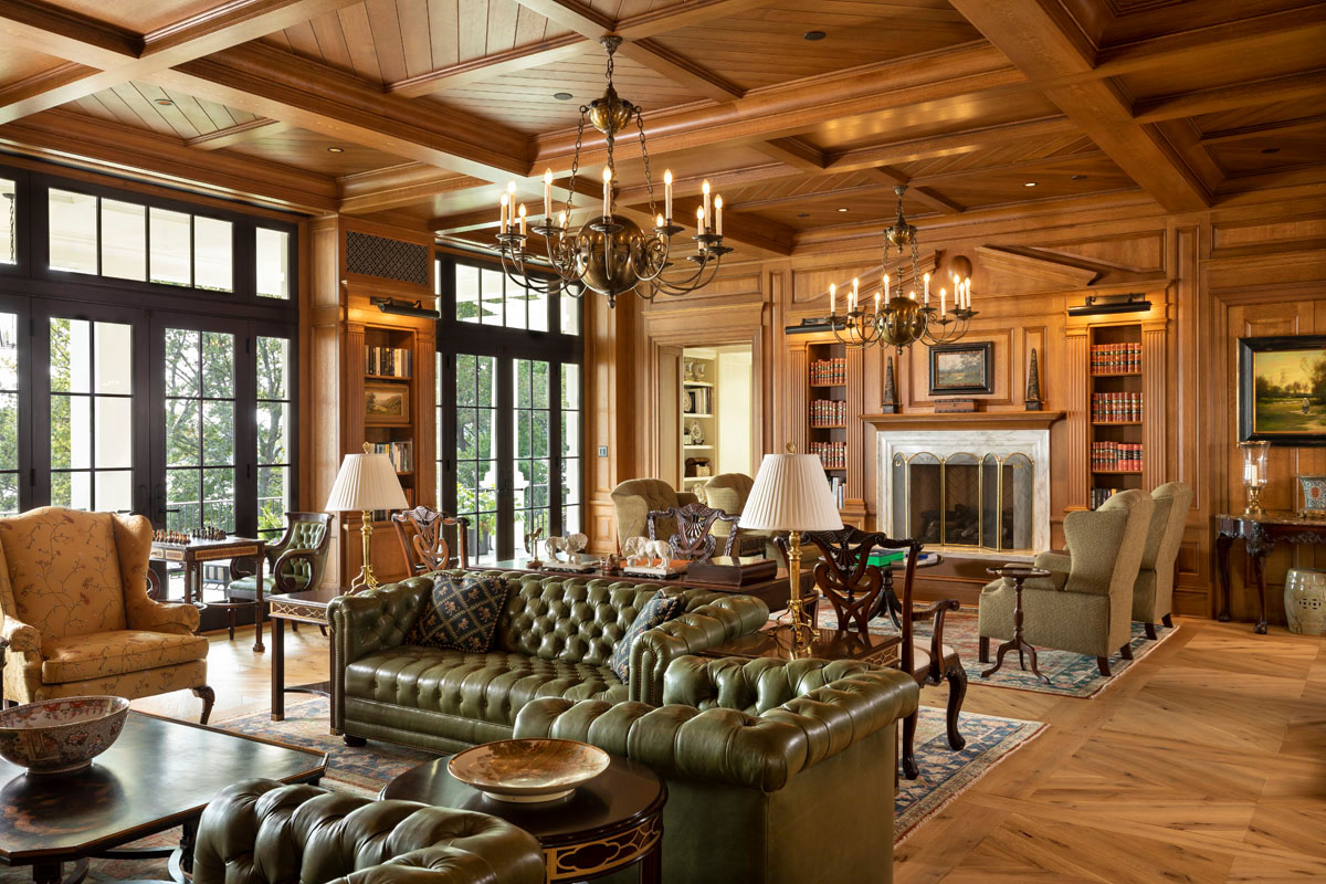 Wood Paneled Living Room