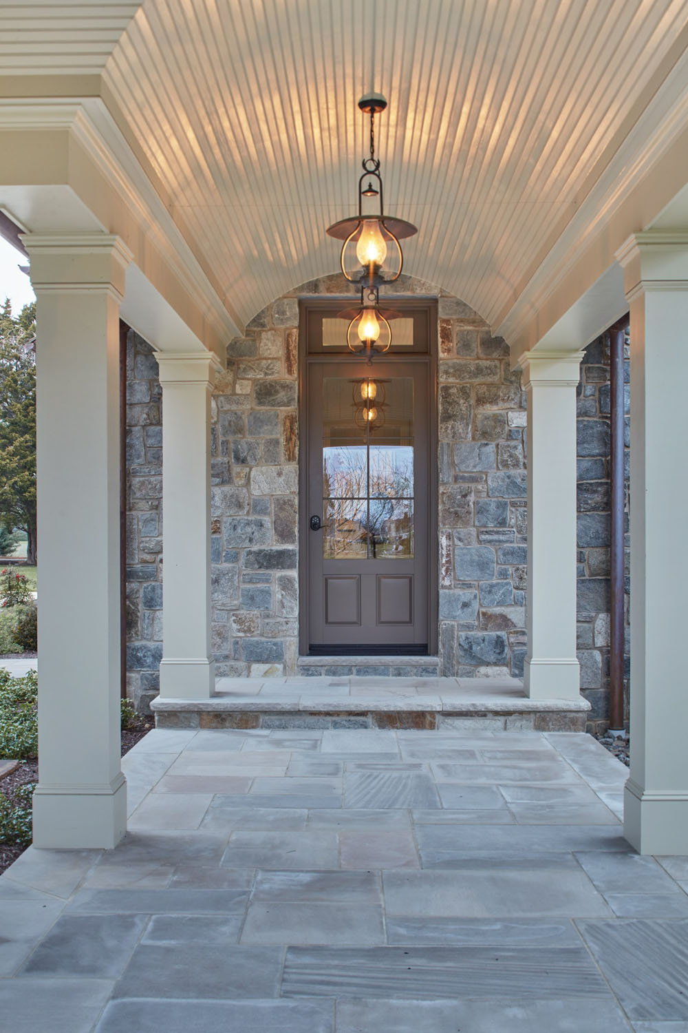 Covered Walkway with Mahogany Barrel-Vaulted Ceiling