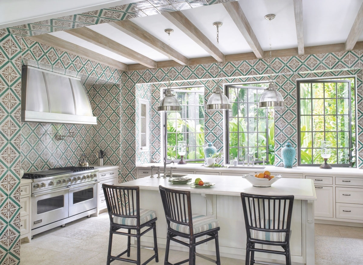 Diamond-Motif Kitchen Tiles