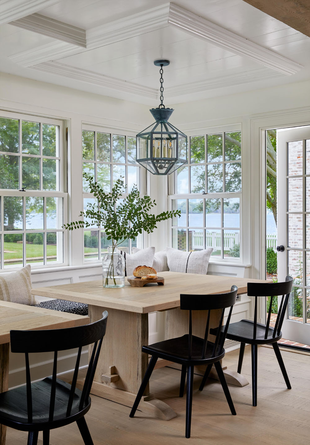 Breakfast Nook with Seating Bench and Water View