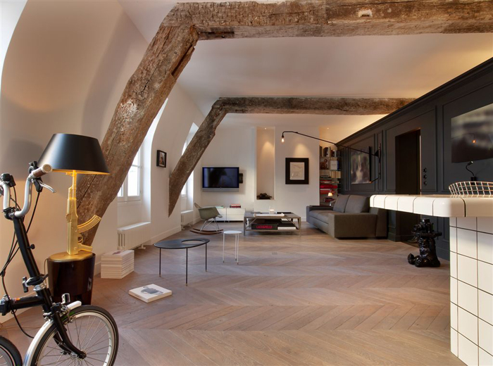 Modern Attic Apartment Paris