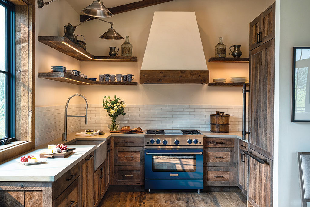 Reclaimed Wood Interior Country Kitchen