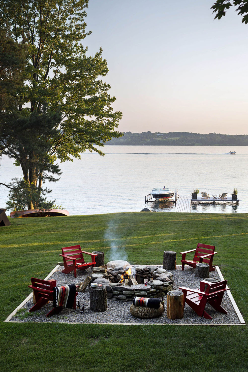 Outdoor Fire Pit by the Lake