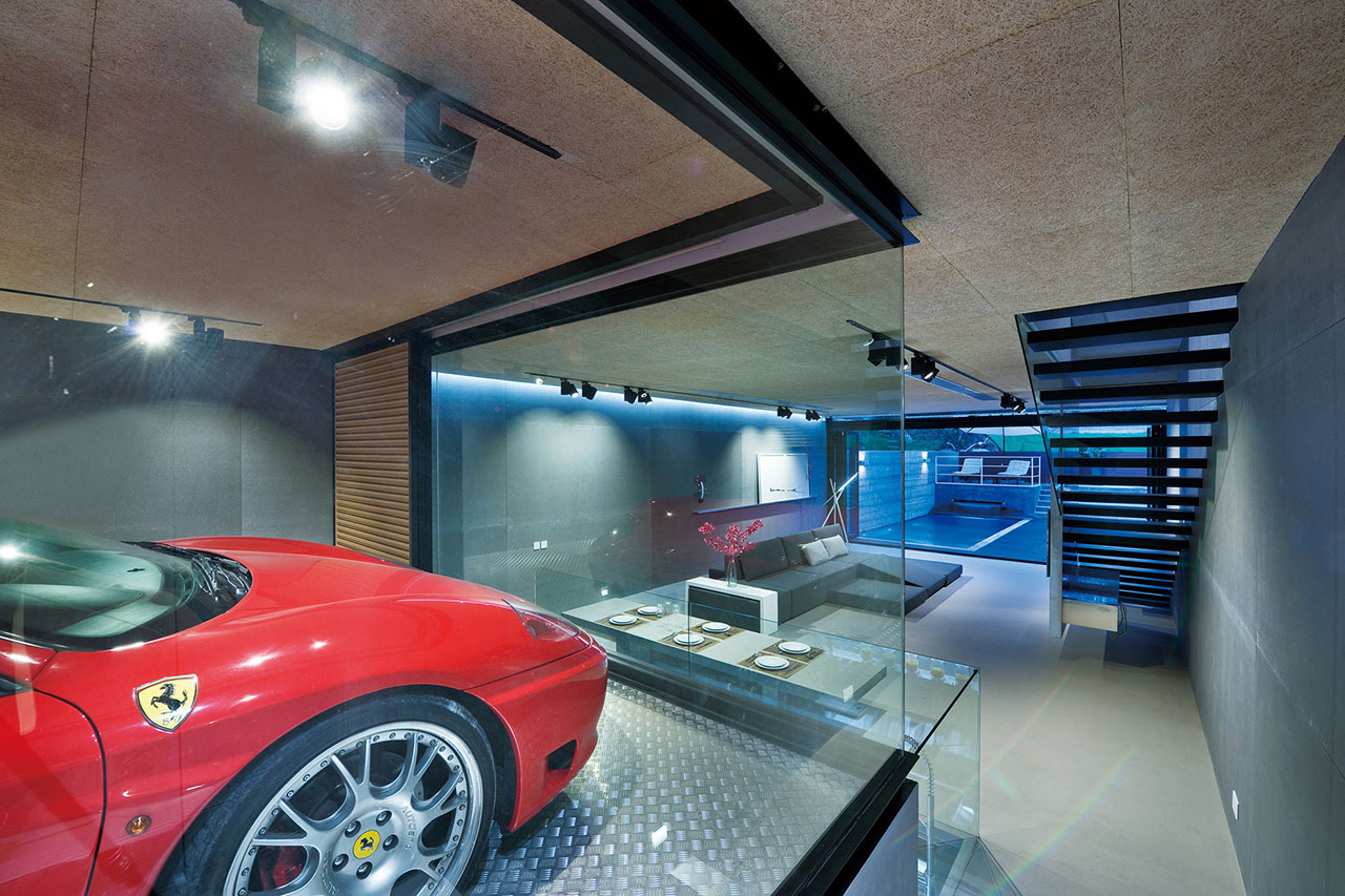 Garage with Glass Walls