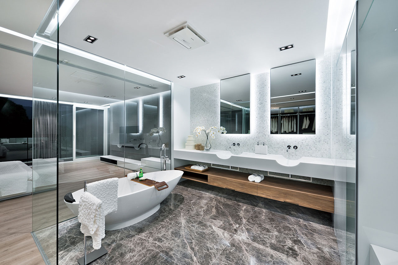 Modern Bathroom with Glass Walls