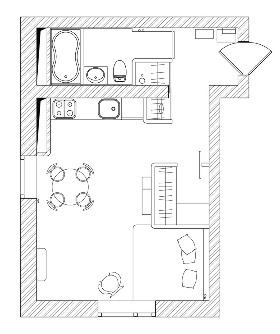 Small Studio Apartment Floor Plan
